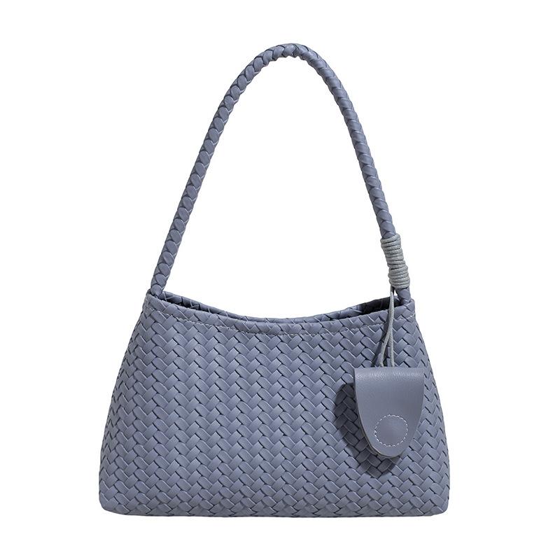 Fashion Woven Leather Totes Bags with Braided Top Handle Underarm Bag Minimalist Chic Shoulder Purse for Casual Everyday Wear