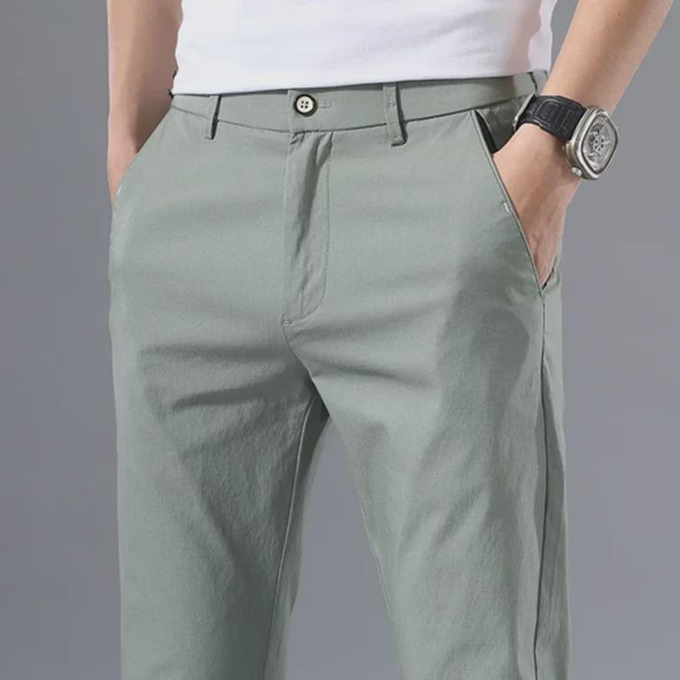 2023 Men's Cotton Stretch Summer Trousers: Youthful Korean-Style Casual Pants for Spring
