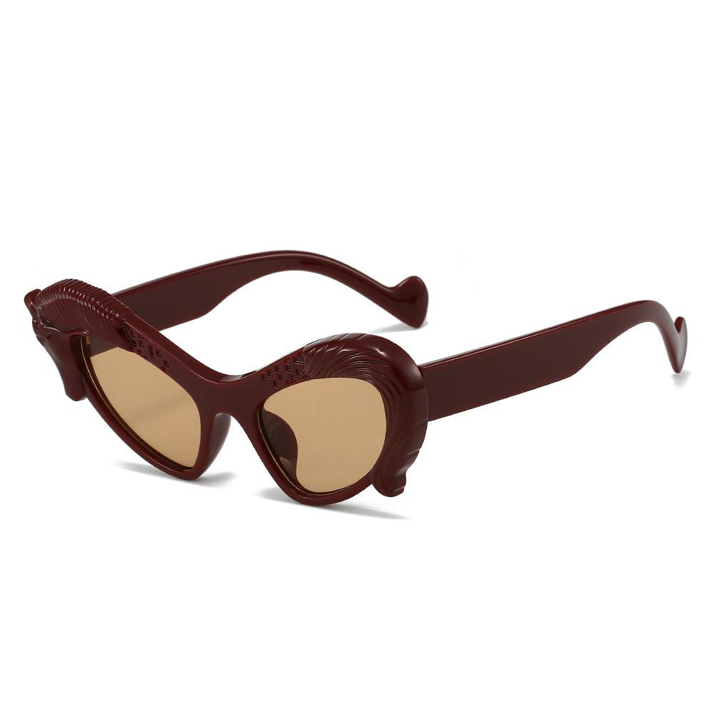 New Cat Eye Sunglasses, Personalized Ins Animal Horse Elements Hip Hop Funny Fashion Gift Sunglasses