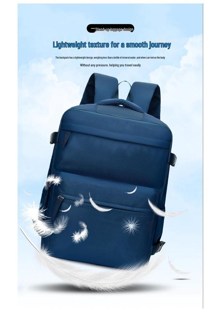 Versatile Wear-Resistant Business Laptop Backpack with Wet/Dry Separation & Trolley Sleeve