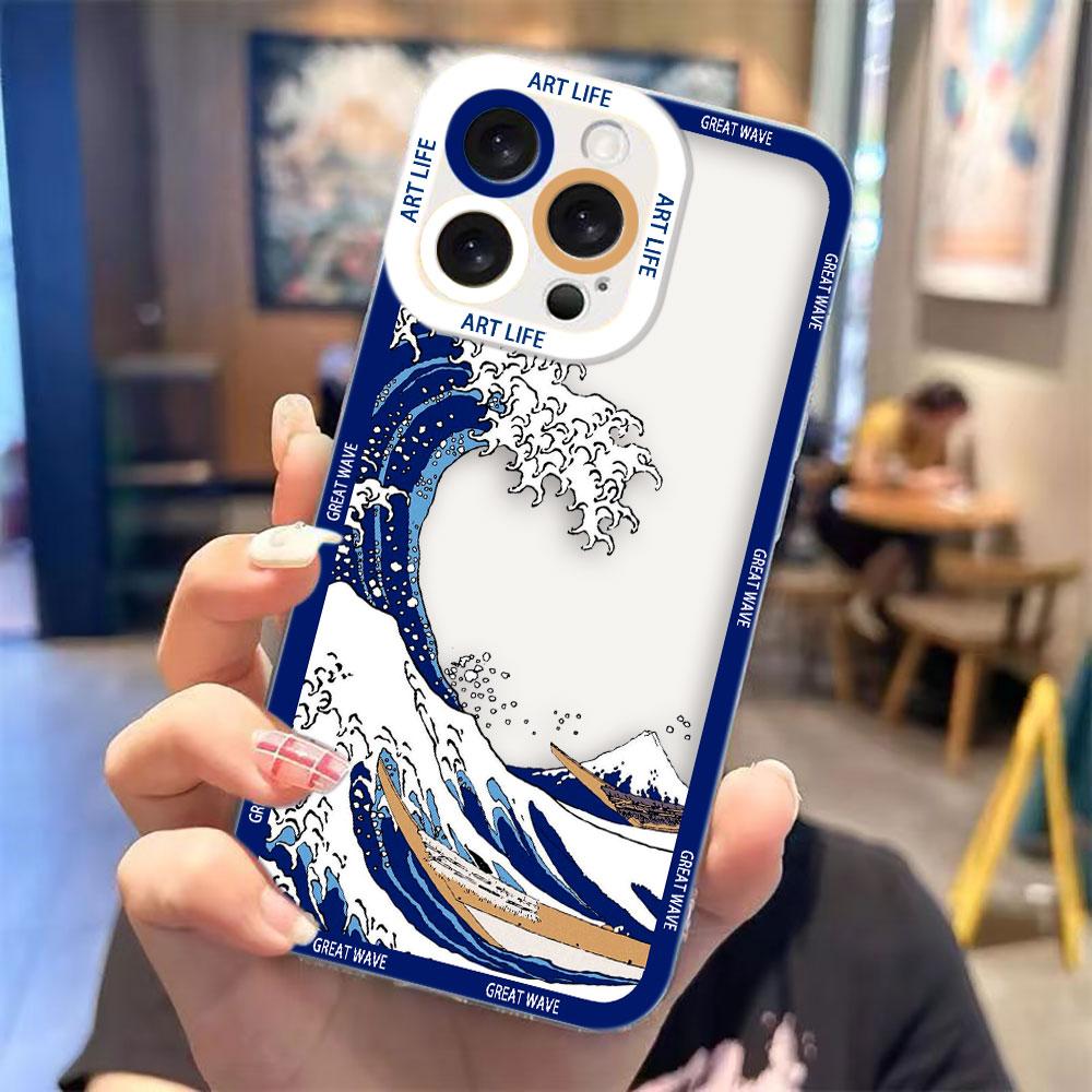 

Painting K-Kanagawa Wave Clear Phone Case For Samsung Galaxy S26 S25 S24 S23 S22 S21 S20 FE S10 PLUS S30 S11E ULTRA EDGE Case Samsung S25FE