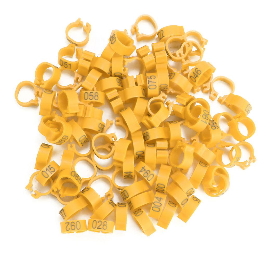 100PCS Bag 8MM 001 100 Numbered Plastic Letter Pigeon Bird Leg Bands Rings