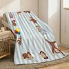 Curious George Throw Lightweight 240g Flannel Blanket Soft Skin-friendly for Summer Cooling