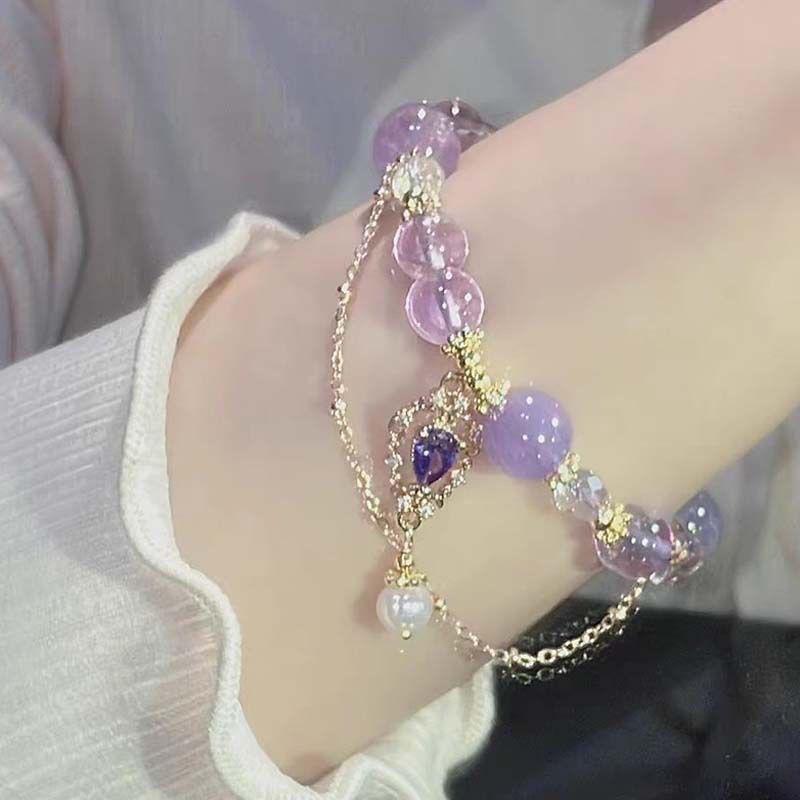 Amethyst Bracelet Women Give Girlfriends High-end Sense Niche High-end Light Luxury Bracelet Jewelry