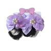 2PCS Fashion Headdress Ballet Hair Net Spring Clip Hair Bun Cover Girls Elastic Hair Net  Kids