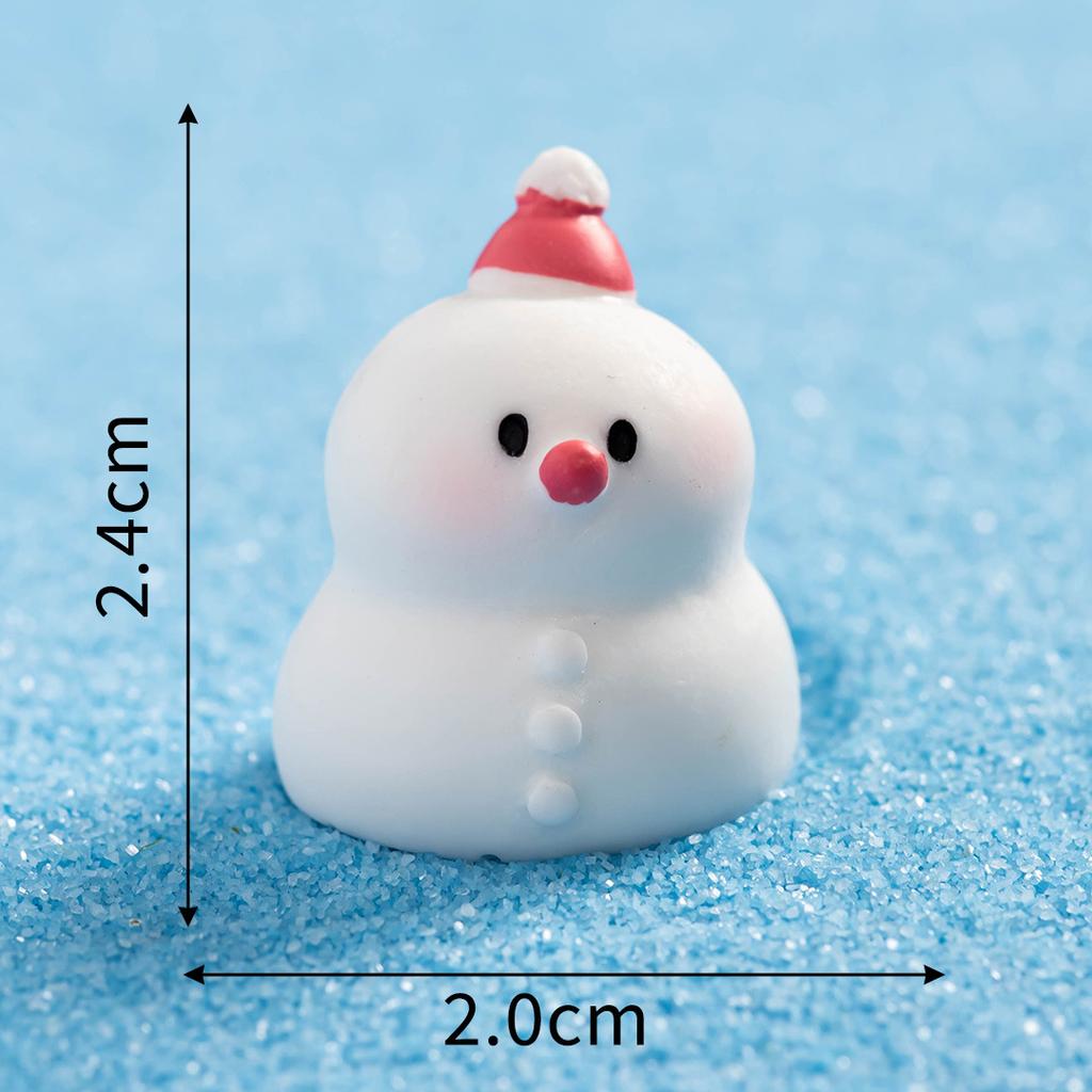 Miniature Decoration Exquisite Snowman Resin Figure Christmas Micro Landscape Cute Snowman Ornament For Desktops Indoor Outdoor