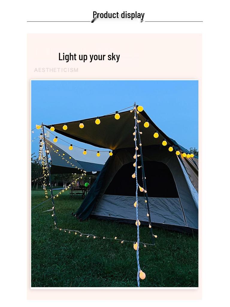 Outdoor LED String Lights - Round Ball Bulbs for Camping, Weddings, Stage, and Parties
