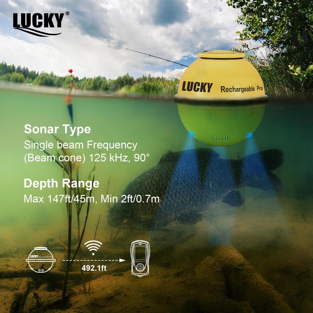 LUCKY Wireless Color Sonar Fish Finder - HD Underwater Visual Display