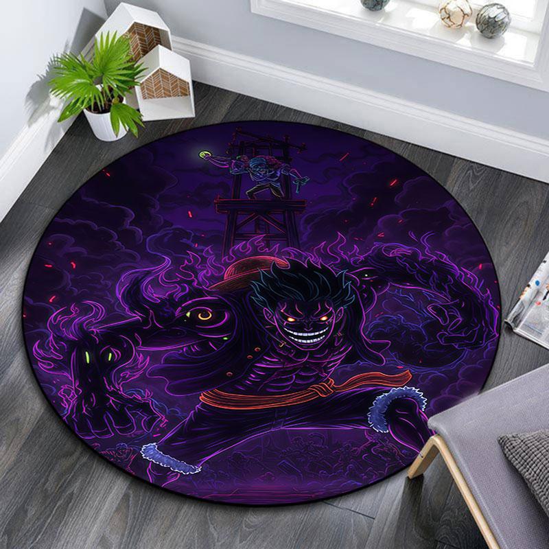 Monkey D Luffy,Round Area Rug,Carpet Rug for Living Room Bedroom Sofa Playroom Decor,Non-slip Floor Mat