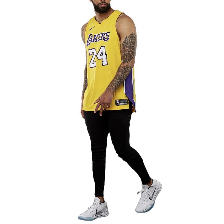 Nike Icon Edition Authentic NBA Jersey Sports Basketball Jersey/Vest AU Player Edition Lakers Kobe 24 Yellow Men's AQ2107-728
