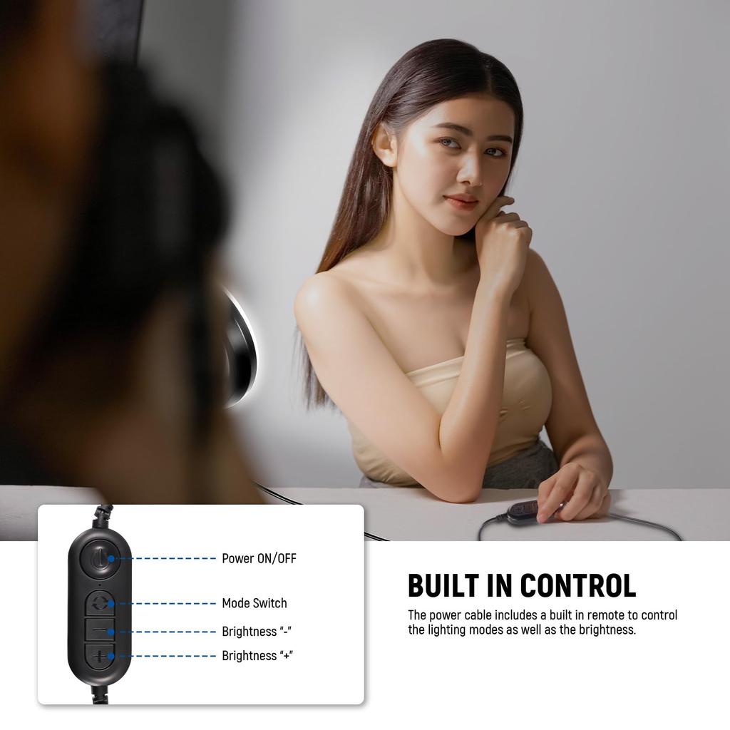 Neewer Basics Ring Set with Clip and Tabletop 10W High USB Compatible with Live Live Zoom Working from and TikTok 5-inch Light, 2-Piece Tripod,
