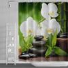 Venkovská krajina Sprchové závěsy Potok Kámen Lotos Buddha Koupelnový závěs Přírodní scenérie Vodotěsná Koupelna Domácí dekorace s háčky