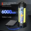 6000mAh LED Work Light with Stand Cordless Work Light with COB Construction Light Telescopic for Outdoor Camping