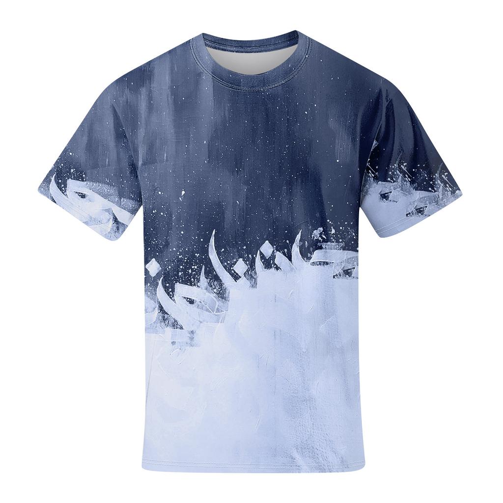 Men's T-shirt T-shirts Graphic Text Pool3D Printing Street Casual Short Sleeve Printed Clothing Basic