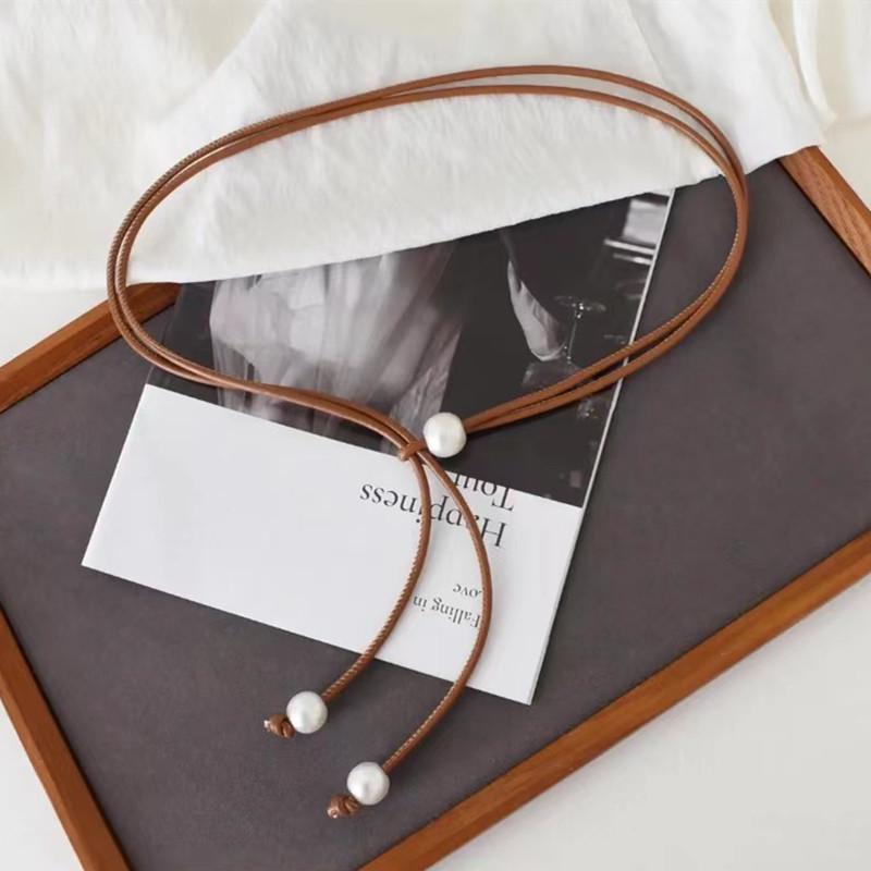 Sommer Perle Dünner Taillen Seilgürtel für Kleider – Damenmode Accessoire im Schlichten Stil