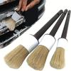 3 Pièces Brosse Détail Extérieur Intérieur Voiture Poils de Sanglier Brosse pour Nettoyage Voiture Outils Détail Auto Brosse Nettoyage Tableau de Bord