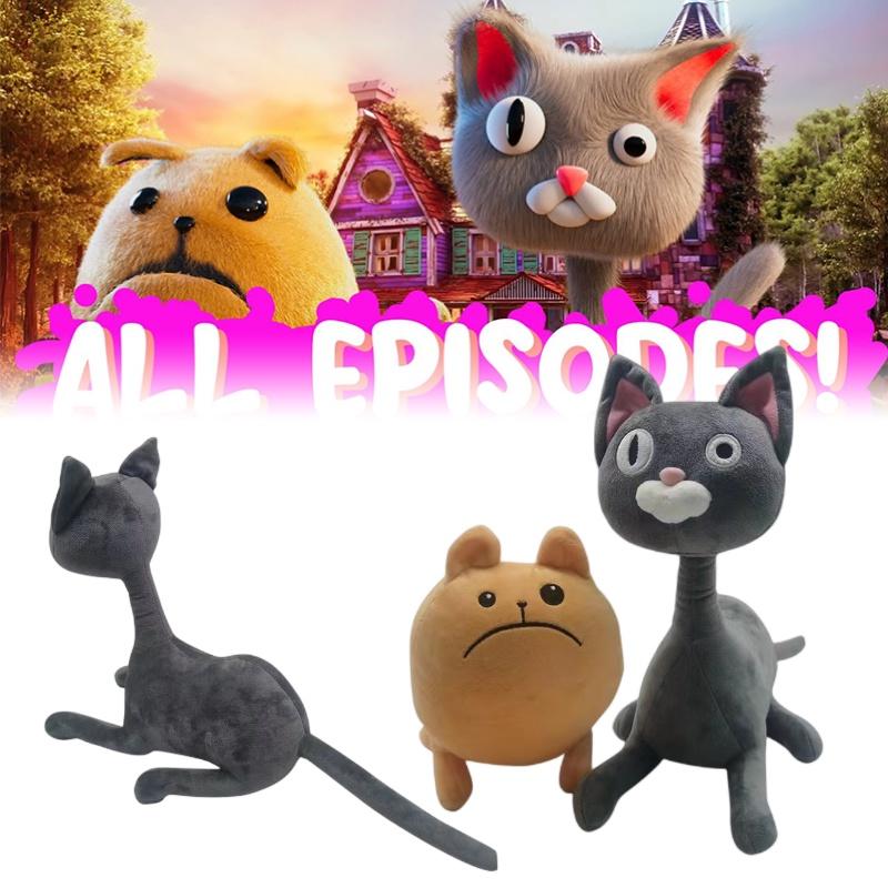 Cute Noodle And Bun Plush Toy- Soft And Cuddly Cartoon Cat And Dog Stuffed Animals