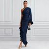 Plus Size Satin Sexy One-shoulder New In Dresses for Women Casual Loose Maxi Long Summer Party Dress