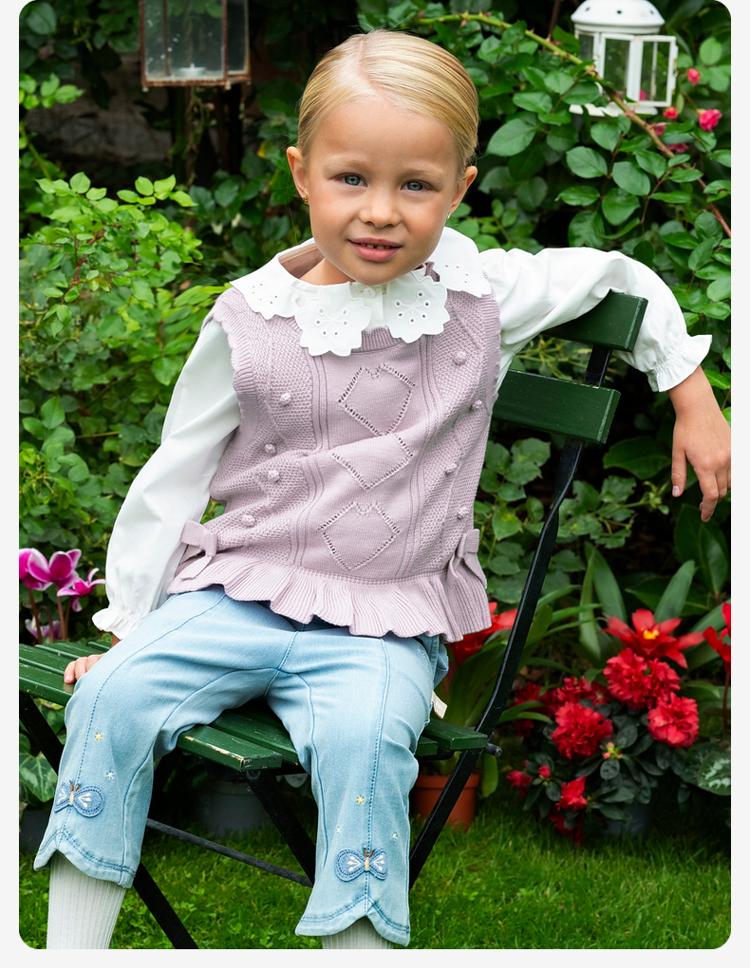 David Bella Children's Spring Pure Cotton Long-Sleeved Baby White Shirt