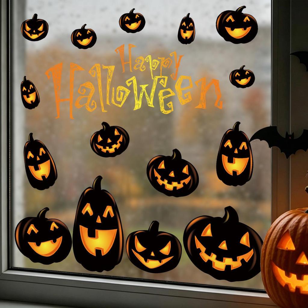 Glow-in-the-Dark Pumpkin Stickers for Halloween Decoration