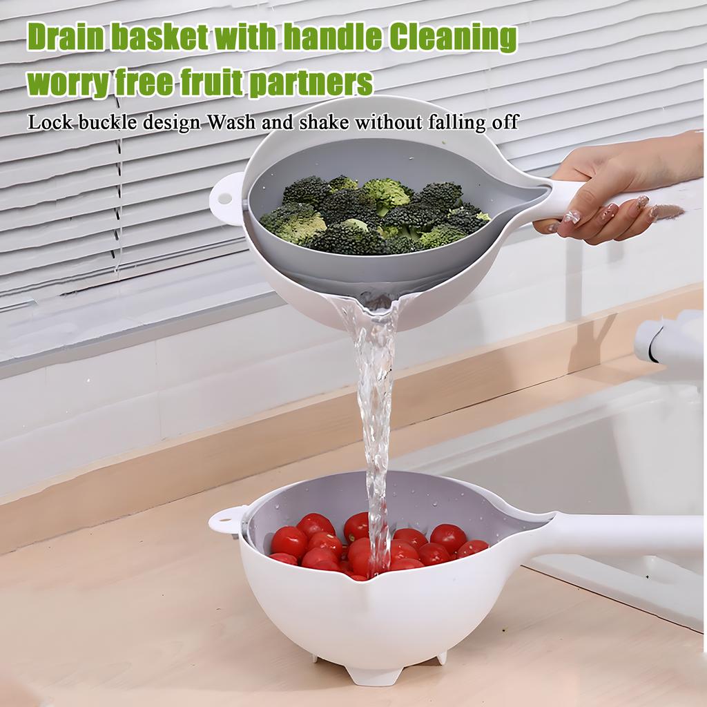 Double-layer Basket Vegetable Washing Basin Fruit Plate Living Room Home Creative Modern Net Red Style Kitchen