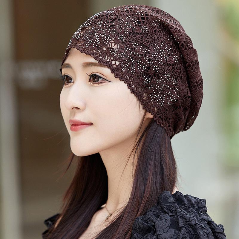 Women's Summer Lace Slouchy Hat - Breathable, Stylish, Thin White Hair Cover