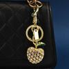 Metal Keychain Cute Fruit Diamond Apple Key Ring Pendant Bag Key Ring Accessories Women