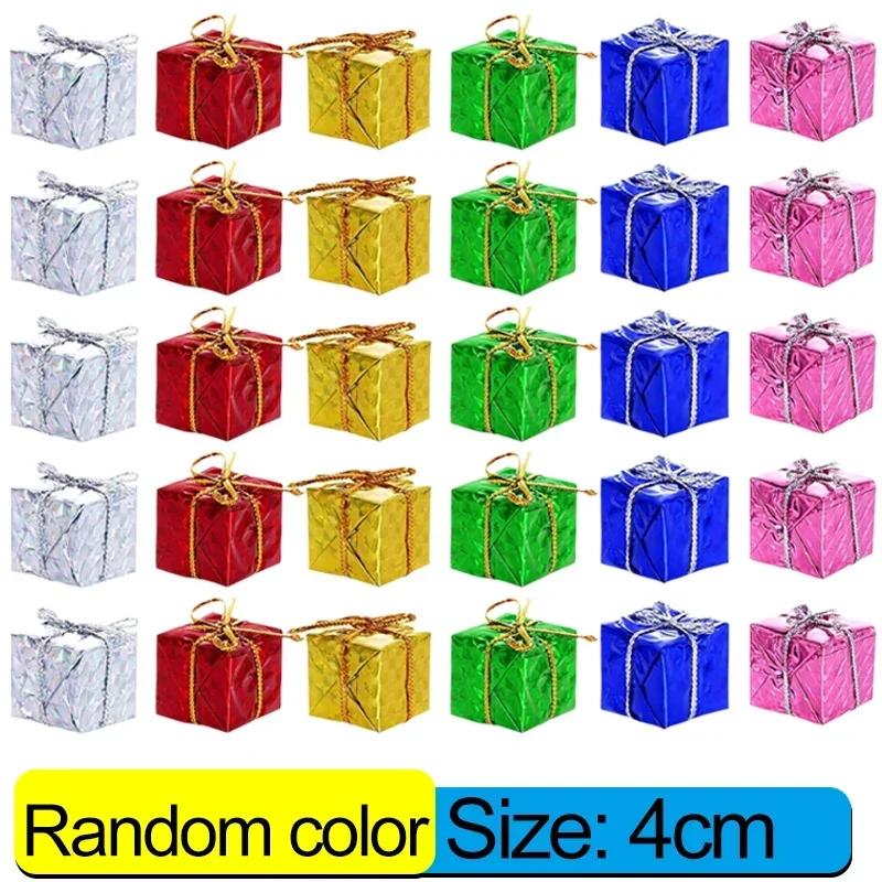 Wholesale Colorful Mini Gift Box Xmas Tree Hanging Pendants Square Foam Boxes Christmas New Year Party Ornaments Home Decoration