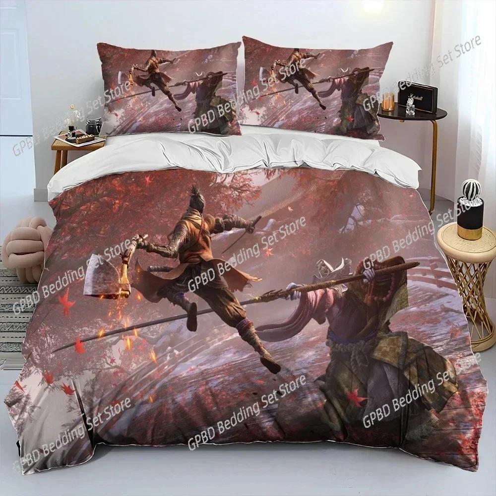 Comforter S-Sekiro Shadows Die Twice Game Bedding Set 3D Printed Suitable For Bedroom Kids Home Textile