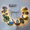 10/20 LED EID Mubarak String Lights Colorful Lighting Iron Art Moon Star Castle Lamp Battery Operated Ramadan String Light