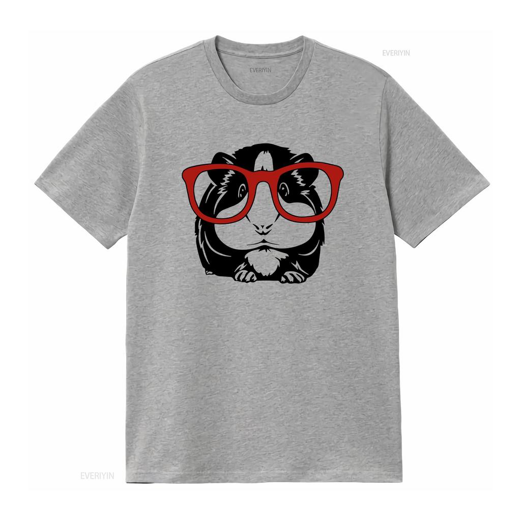 Guinea Pig T Shirt Animal Lover Cute With Glasses Funny Vintage Graphic Stylish Slightly Versatile Comfortable