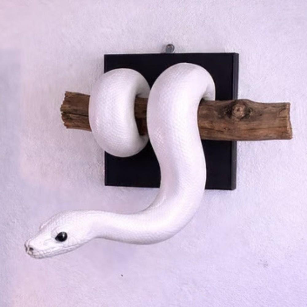 Gothic Accent 3D Metallic Snake Sculpture Reptile Themed Python Hanging Decor Indoor Outdoor Decor