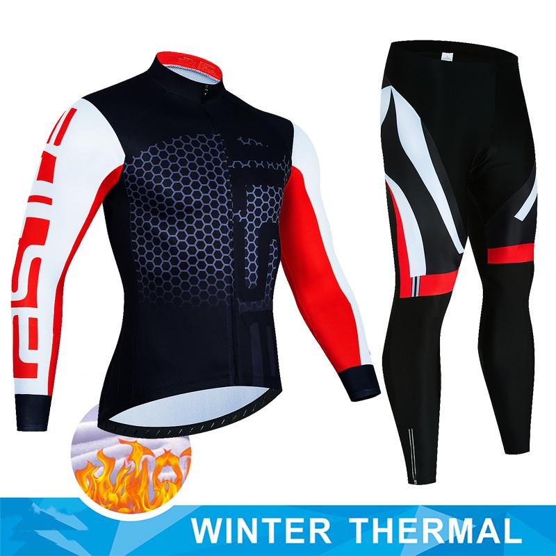 Cycling Jersey Set 2025 Men Winter Thermal Fleece Long Sleeve Road Bike Cycling Clothing MTB Cycling Jacket Ropa Ciclismo Hombre