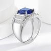 Domineering Micro-set Diamond Men's Ring Imitation Natural Sapphire Ring Men's Ring Strength Silver Jewelry