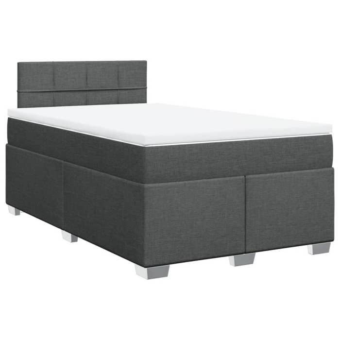 Maison Exclusive - Sommier à lattes de lit avec matelas Gris foncé 120x200cm Tissu