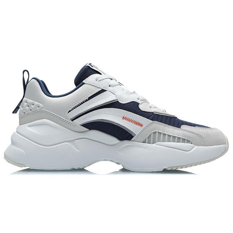 Li Ning Zhu Long Shock Absorbing Non-Slip Wear-Resistant Low-Top Sports Casual Shoes Unisex Sneakers White Blue AGCR053-5