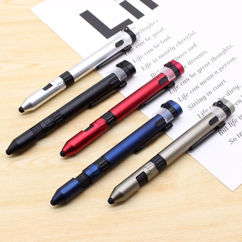 5-in-1 Multitool Stift Multitool Gadgets Eingebaute Kompasse LED Taschenlampe Schraubendreher Touchscreen Stift und Handyhalter