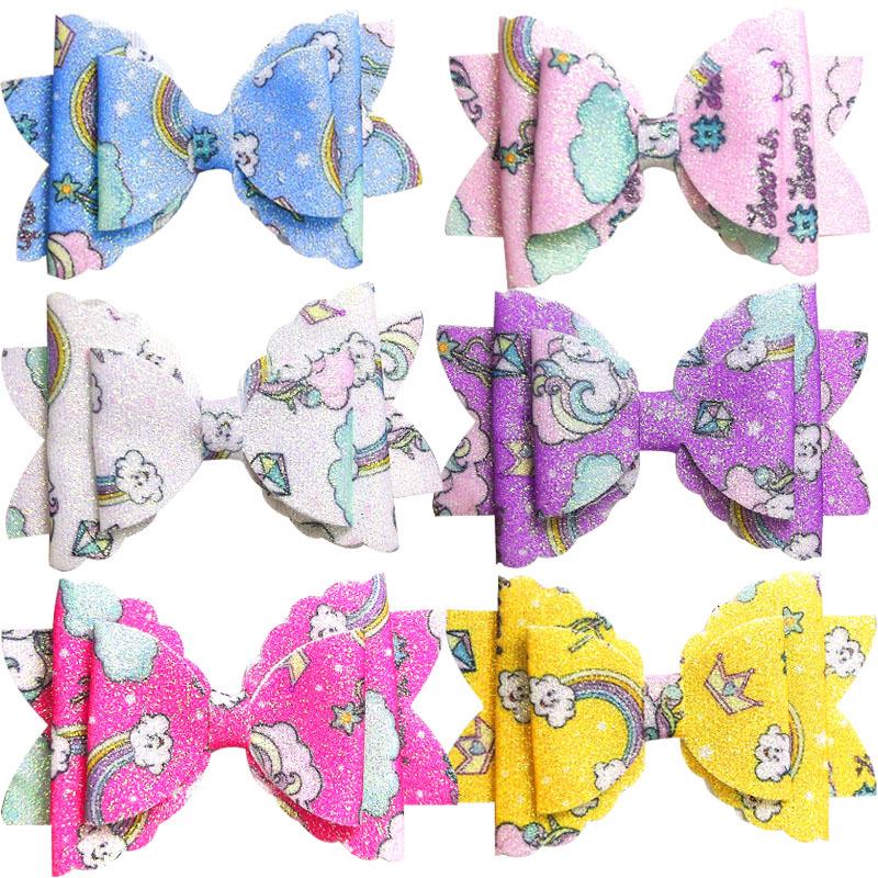 

Rainbow Double Layer Bow Hair Clip for Girls - Baby Accessories Bow Only розовый