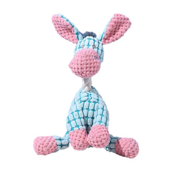 Plush Animal Dog Toy Squeaky Donkey Dog Giraffe Dog Chew Toy Stuffed Animal Toy for Puppy Teething Interactive Tug-of-War