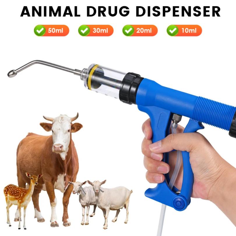 Livestock Animal Dosing Device Feeding Gun Continuous Drench Infusion Device Pig Chicken Cattle 10/20/30/50ML Veterinary tools