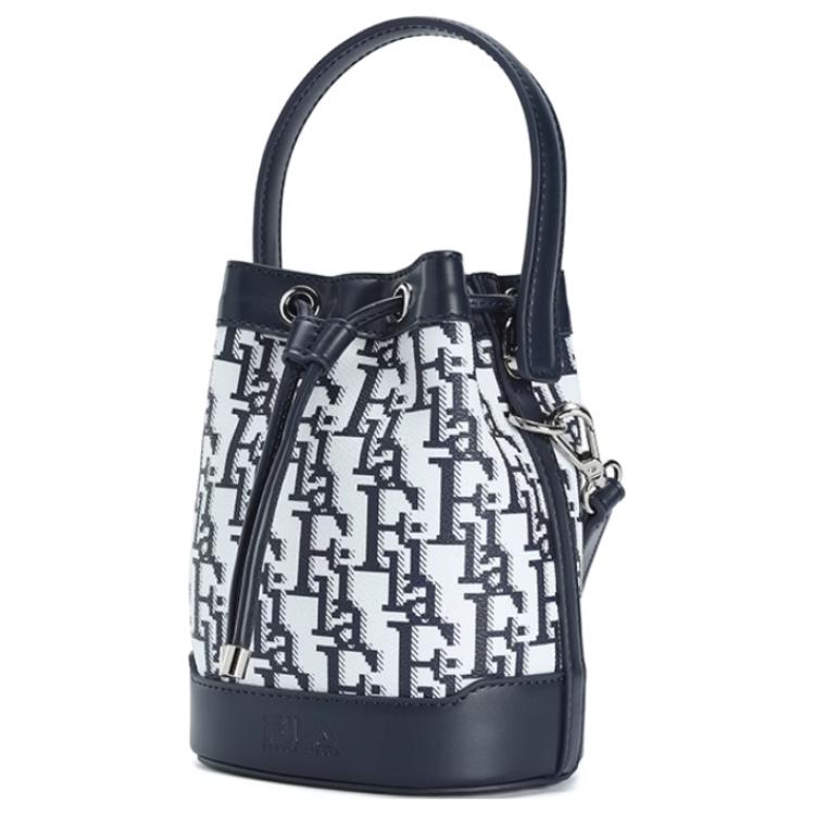 Fila Heritage Fashion Casual Versatile PVC Bucket Bag Shoulder Crossbody Tote Mini Women Bags Legendary-Blue F13W448165FNV