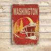 Vintage Metal Sign Washington Fan Retro Aluminium Wall Decor Bar Garage Man Cave 8x12 Inch