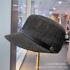 Belt Cap Women's Summer Linen Solid Color Breathable Equestrian Hat British Trend Sun Hat