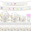 Banner Party Tableware Set Tablecloth Baby Shower Decor New Birthday Party Set  Outdoor Party