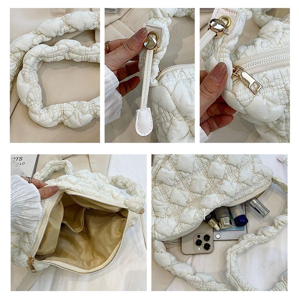 Dumplings Bag Rhombus Plaid Handbag Korean Style Bubble Cloud Bag Cute Korean Shoulder Bag  Lady