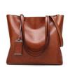 Damen Tote Sac Bolsa Feminina Totes Wachsleder Eimer Tasche Einfach Doppelter Tragegurt Schulter Handtasche für Mädchen