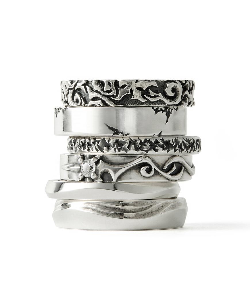 Sterlingworth Meteor-R1 Natural Stone Silver Ring
