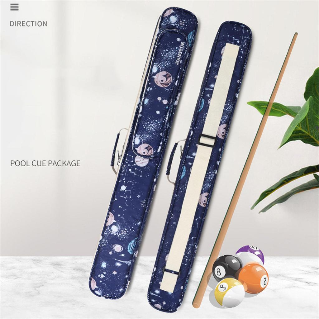 Portable Billiard Pool Stick Case with Zipper Jointed Cue Organizer Protector Bag 1/2 Club Carrying Case Billiards Accessories