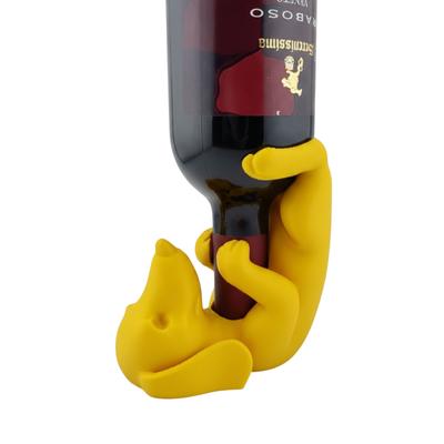Yellow Dachshund Bottle Holder, Wine/oil Rack, Kitchen Decoration