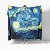 The Starry Night Throw Blanket Art Oil Painting Style Soft Cozy Blankets Soft Warm Flannel Blanket  for Bed Room Home Sofa